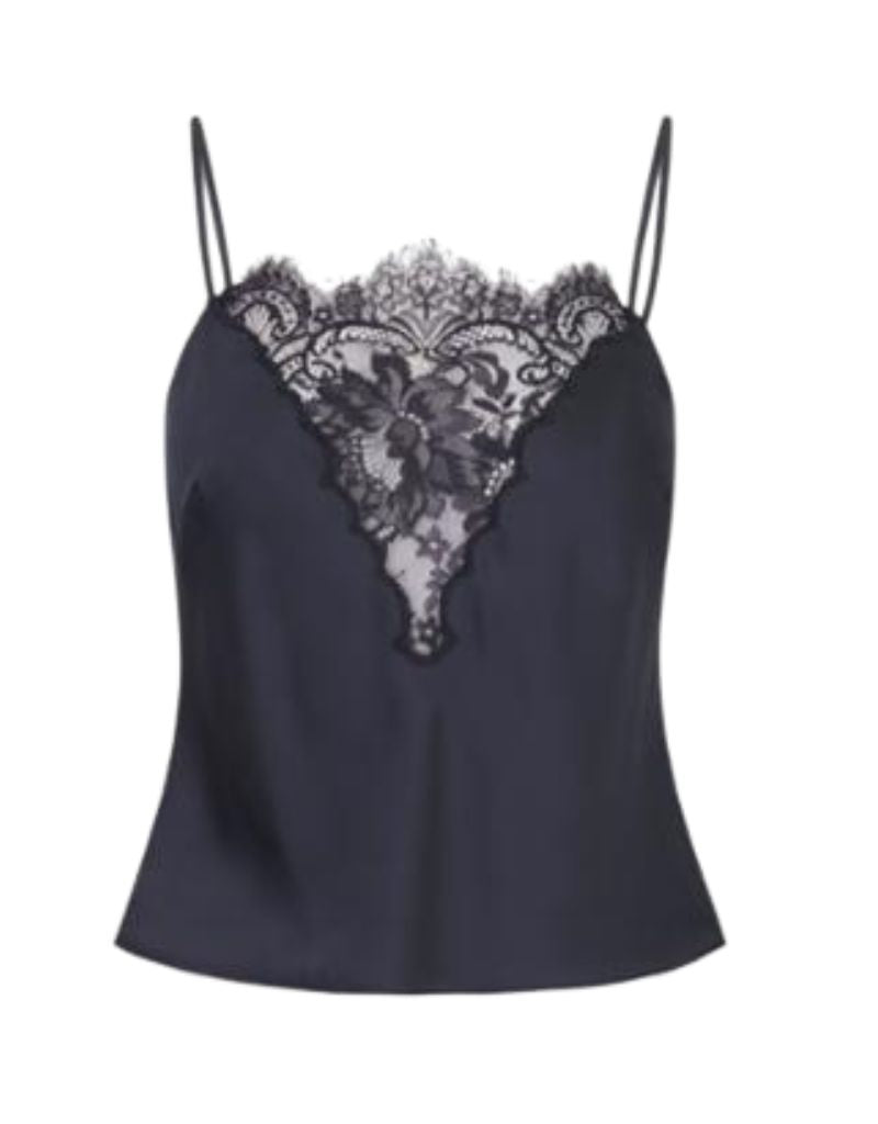 LoveShackFancy Constantina Top Black