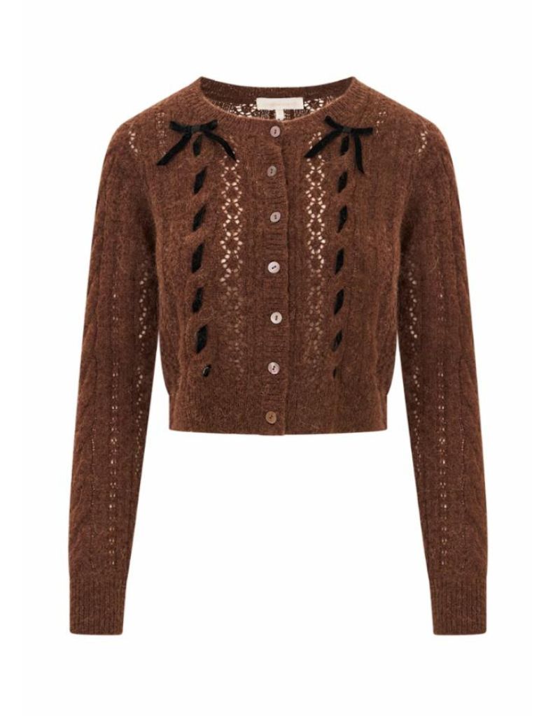 LoveShackFancy Dione Cardigan Glazed Toffee