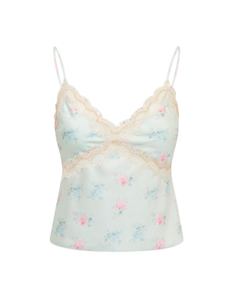 LoveShackFancy Lamora Top Eucalyptus