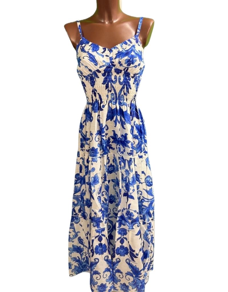 Luisa Positano Dress Ornella Long Ramo Blue