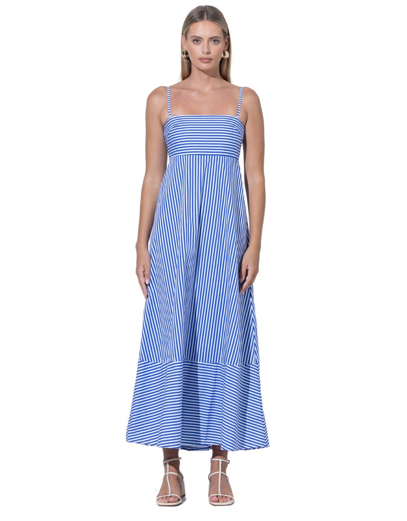 lapis maxi dress Lusana | Anita Poplin Maxi Dress Lapis