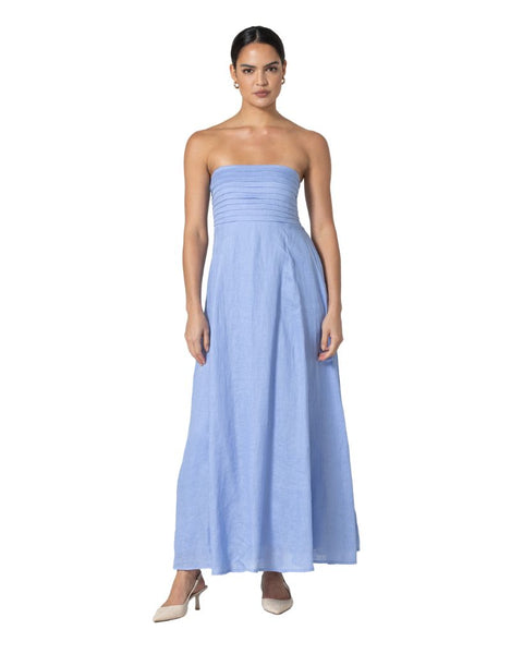 taliah maxi dress Lusana | Talia Linen Maxi Dress Sky Blue