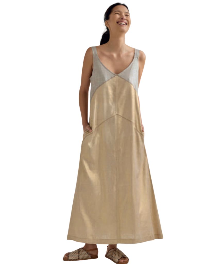 Margara Shaw Katrin Metallic Dress Gold Silver