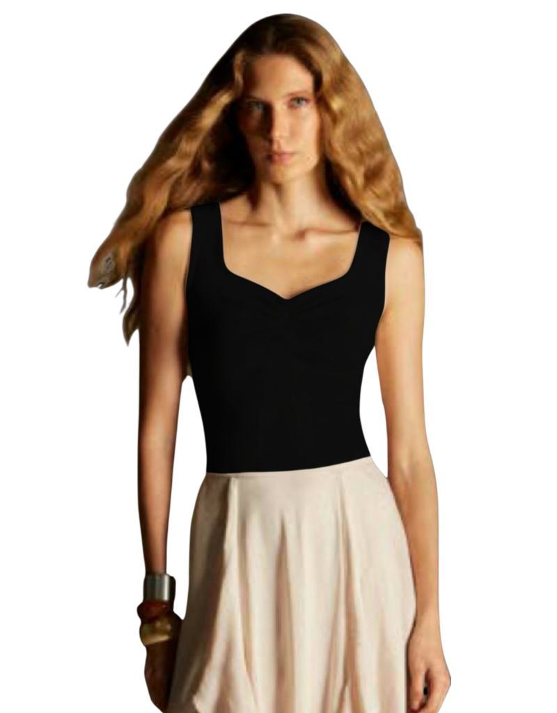 Maria Pavan SSG5090 Pleated Top Black