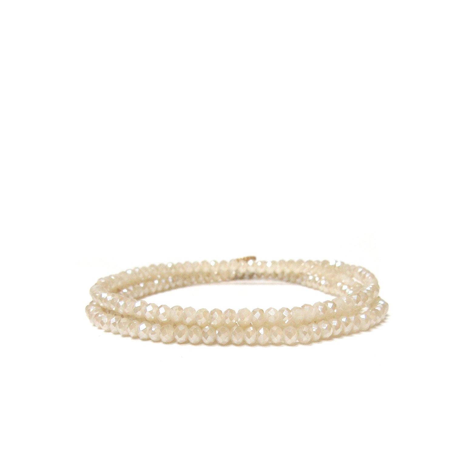 Marlyn Schiff 9686B Mini Beaded Stretch Bracelet Champagne