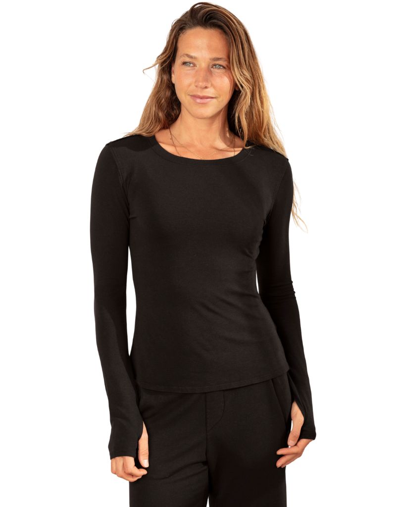 Mila Long Sleeve Crew Black