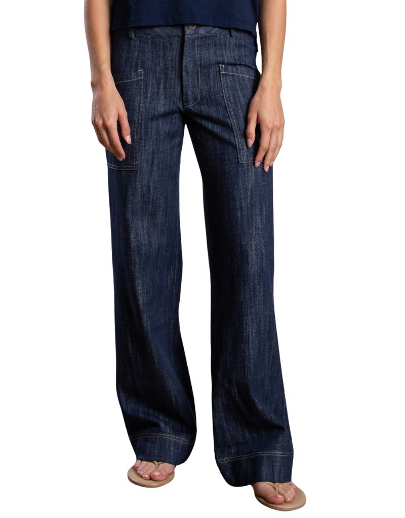 Pharaoh Aiden Mid-Rise Pant in Denim Night
