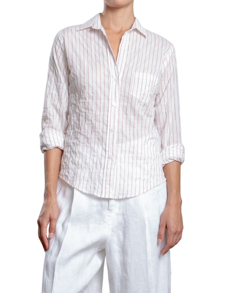 Pharaoh Layla Shirt in Japanese Stripe Brick