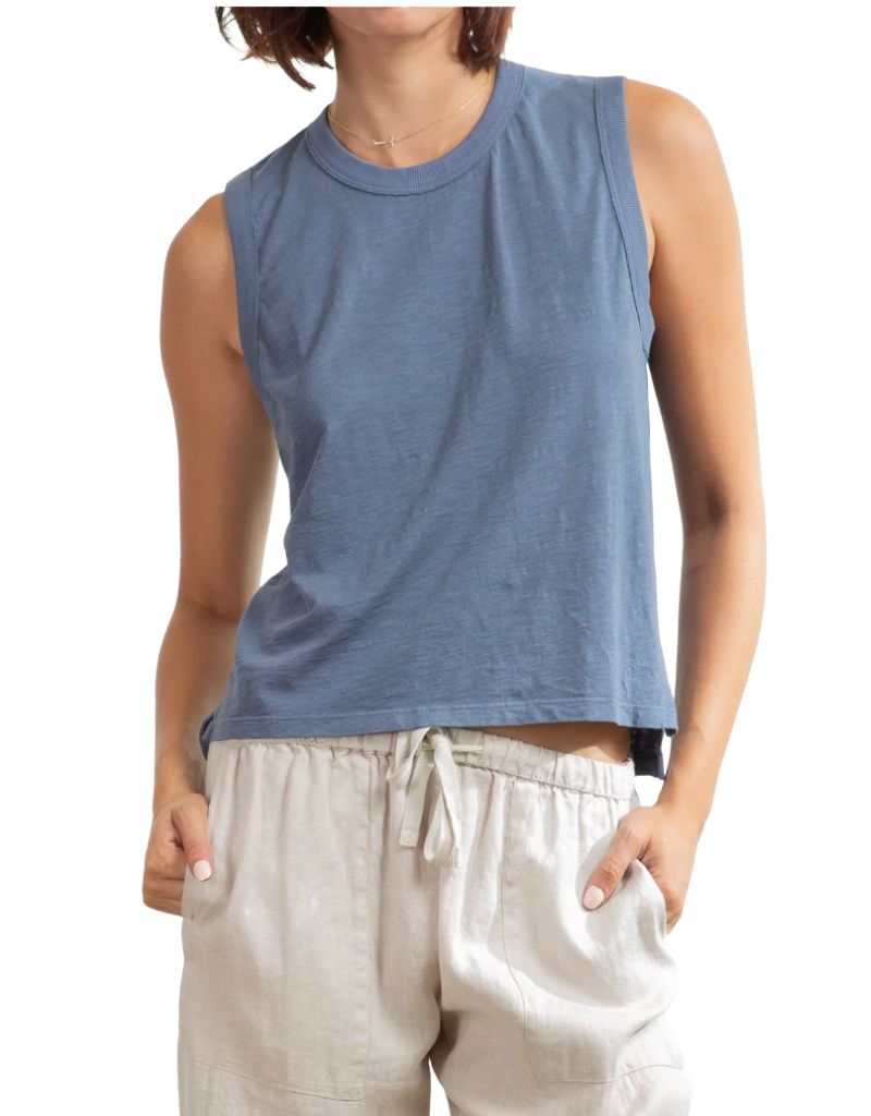 Pharaoh Liv Tank in Supima Slub Denim