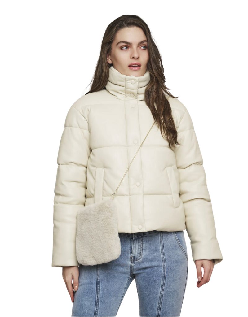 Rino & Pelle Doxy Small Faux Fur Shoulder Bag Birch