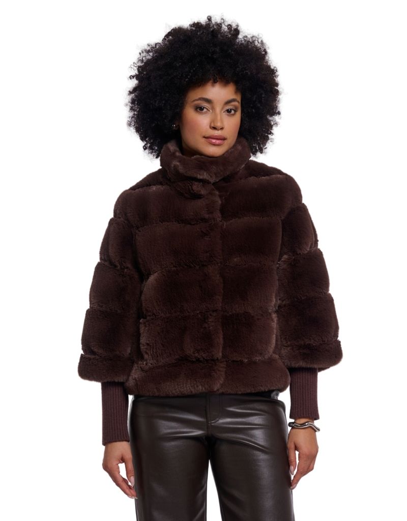 Rino & Pelle Feline Jacket with Rib Cuffs Coffee Roast