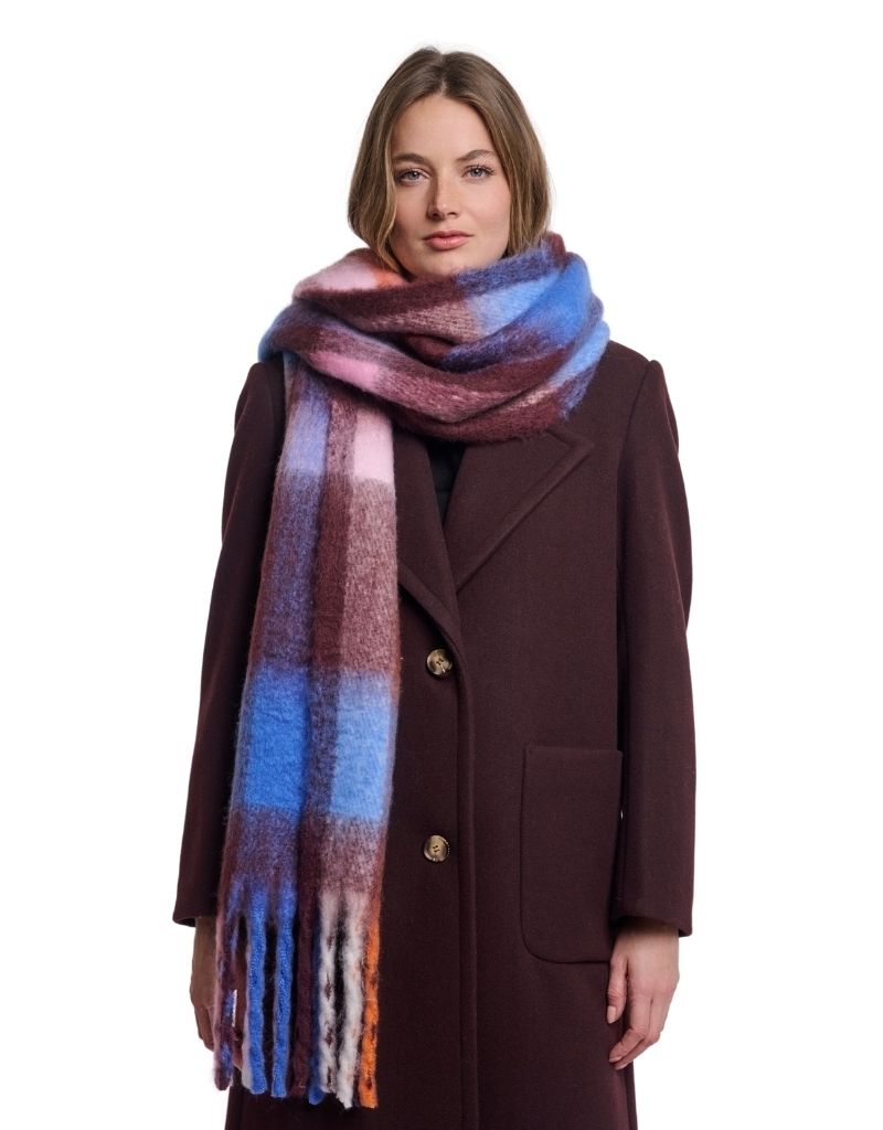 Rino & Pelle Hibbe Scarf Blue Fudge Check