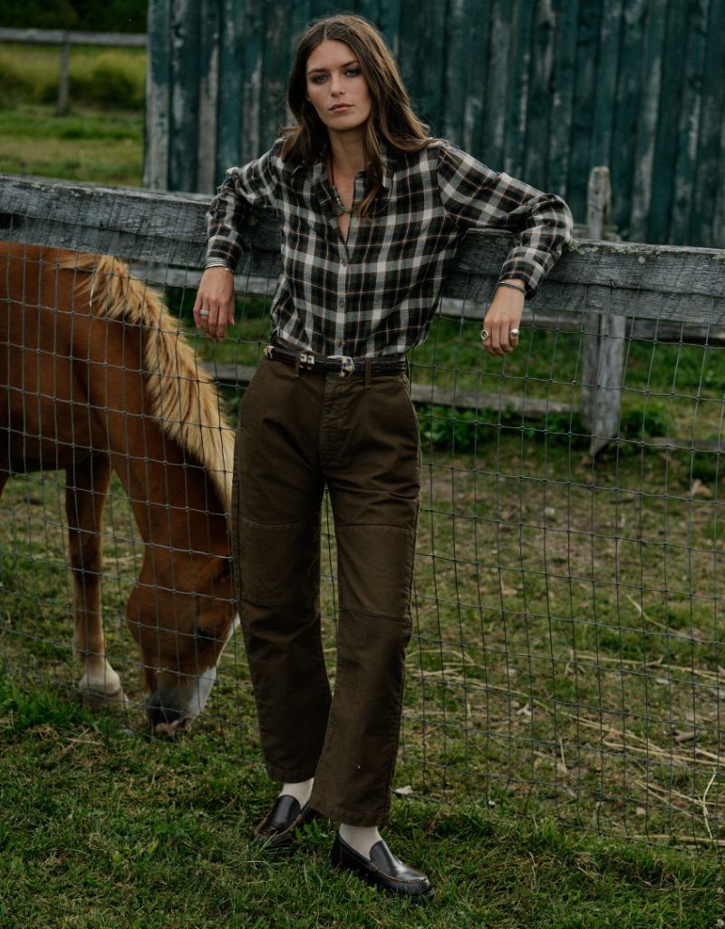 Women's River Pant in Garment Dyed Recycled Cotton Mud