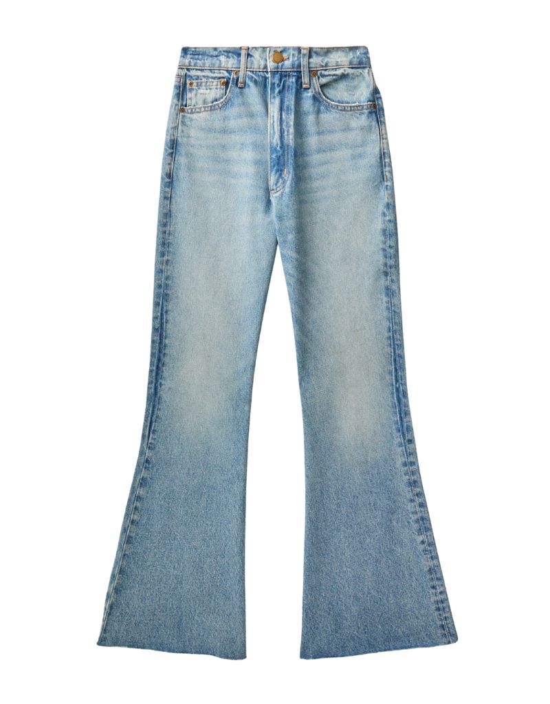 Road to Nowhere Women's Freya Flare Jean Raw Hem in Japanese Denim Berlin Blue Light