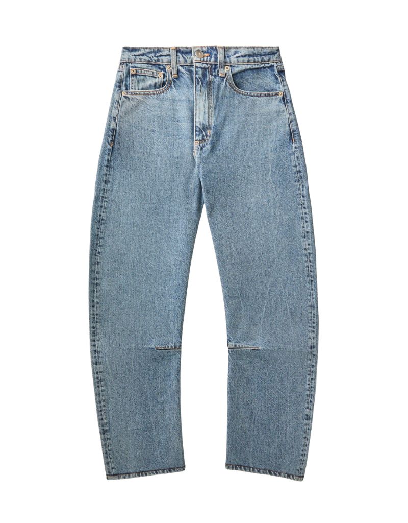 Road to Nowhere Women's Pilon Wide Denim 5 Pocket Jean 1/4" Hem  Marble Ocean Blue