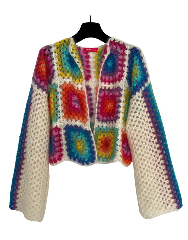 Rose Carmine Patchwork Mohair Bolero Strongs