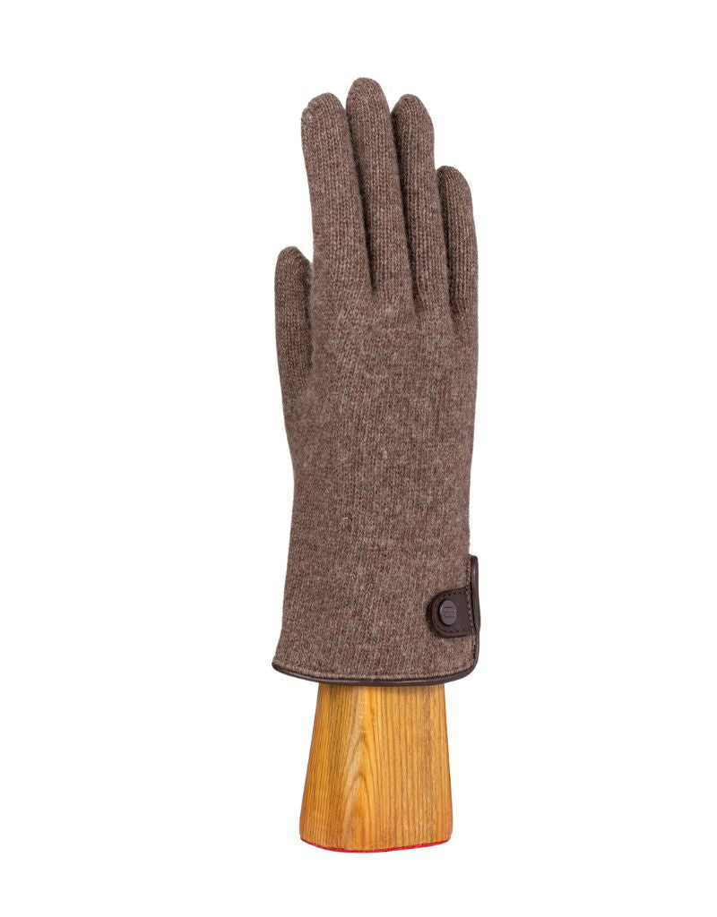 Santacana OST-LC-21 Wool and Cashmere Gloves Leather Trim and Badge Vison