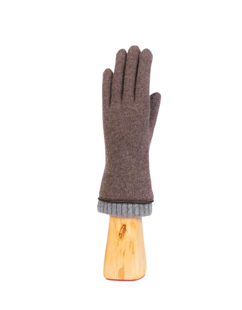 Santacana OST-LC-61 - Wool and Cashmere Gloves Leather Trim and Cuff Vison