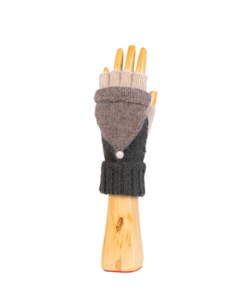 Santacana OST-LN-405 Wool and Angora Mitten Hood and Leather Button Arena