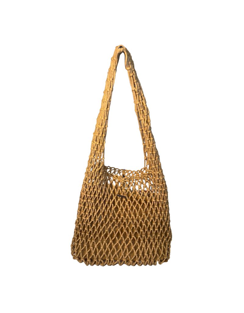 Shihreen 25S-0609L Sadie Cotton Crochet Tote Camel