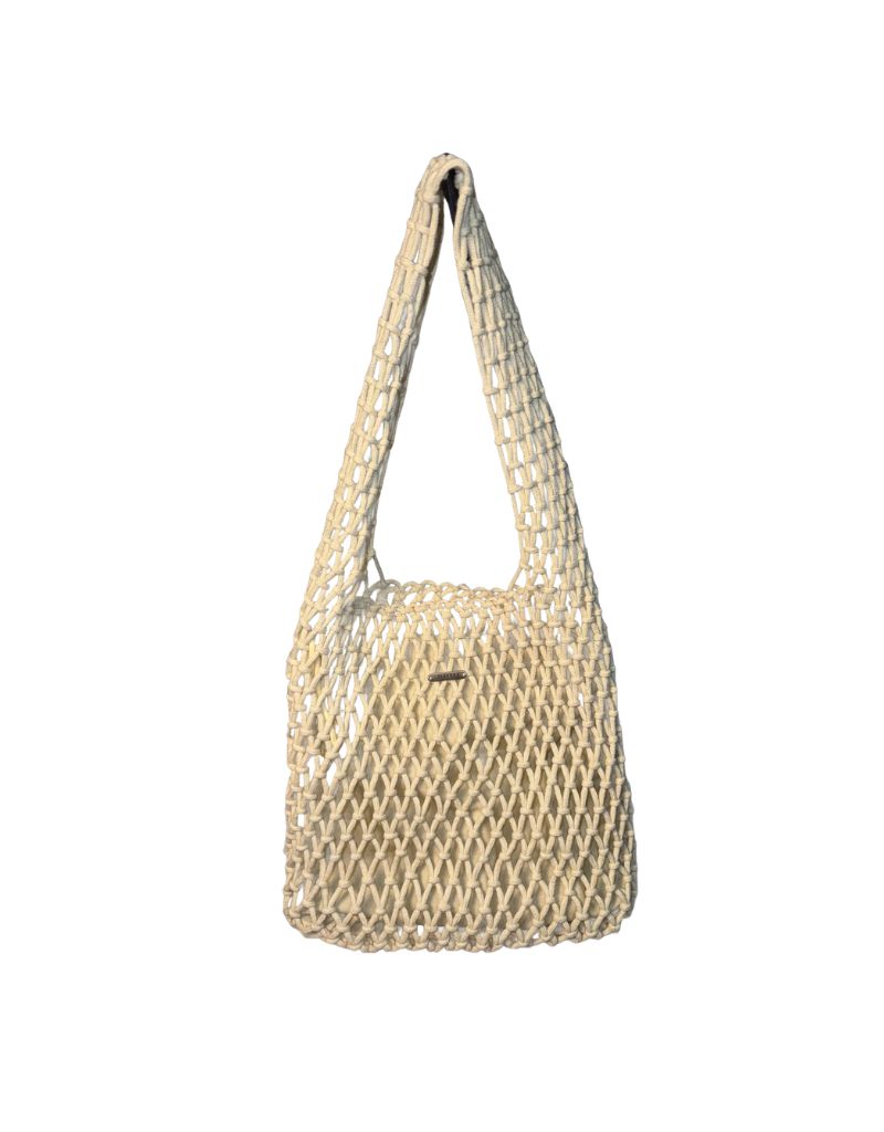 Shihreen 25S-0609L Sadie Cotton Crochet Tote Off White