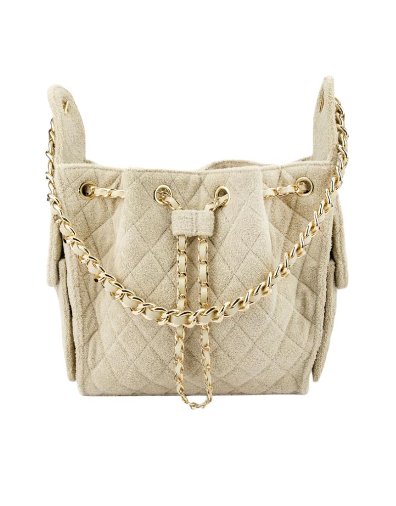 Social Sundaze Cruz Terry Bucket Tote in Golden Sand Large
