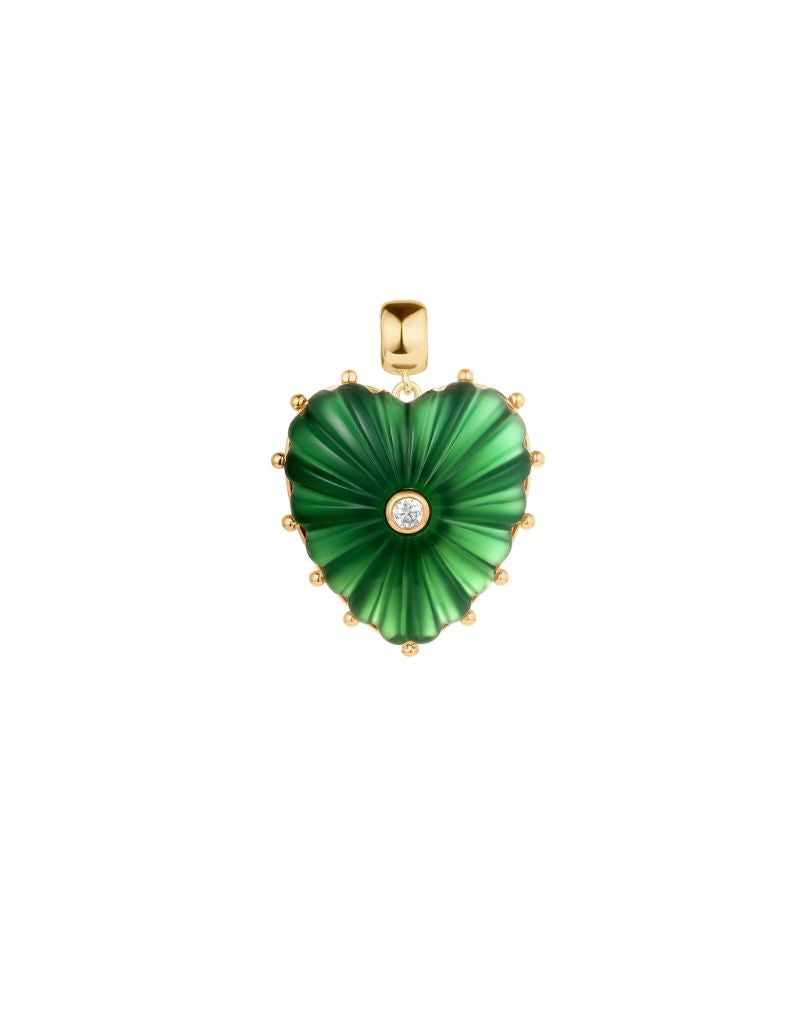 Thatch Malene Green Jade Heart Bail Charm