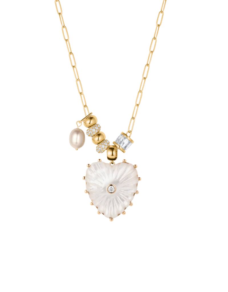 Thatch Soirée Mother Of Pearl Heart Necklace