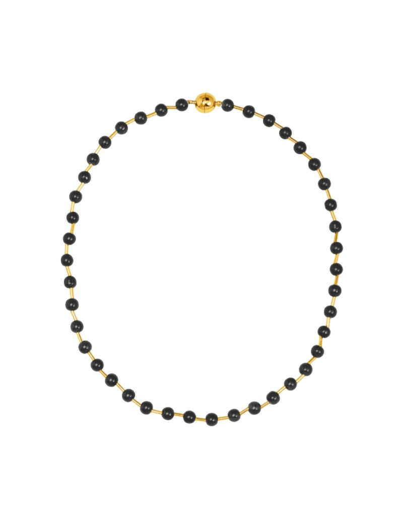 Zenzii N2959 Black Glass Bead Magnet Short Necklace