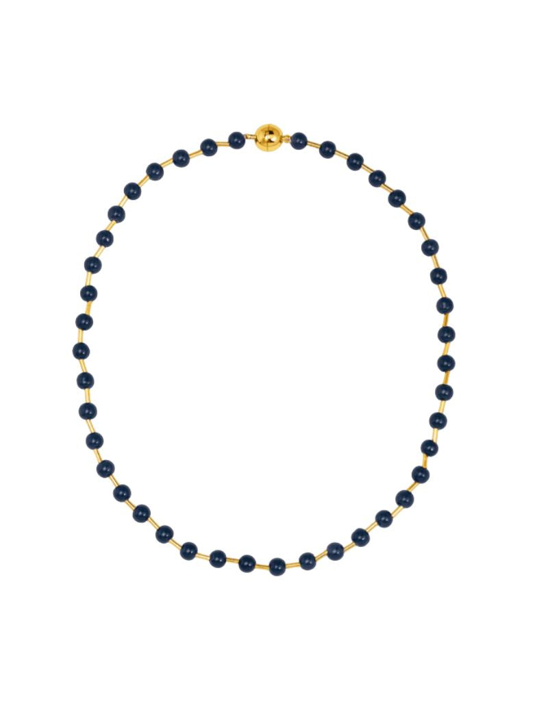 Zenzii N2959 Navy Glass Bead Magnet Short Necklace