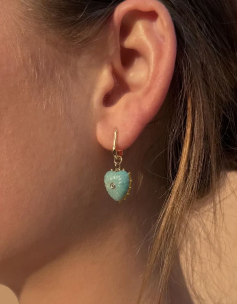 Isabel Amazonite Heart Earrings