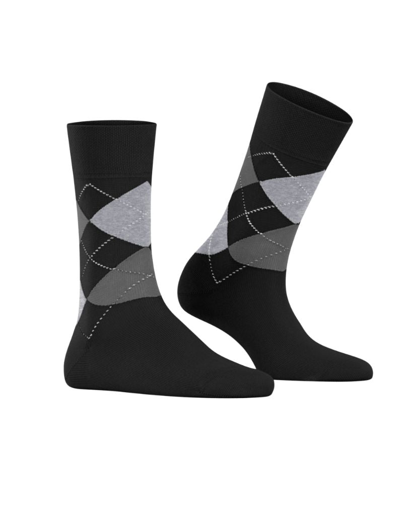 Sensitive Argyle Women Socks 46039 Black
