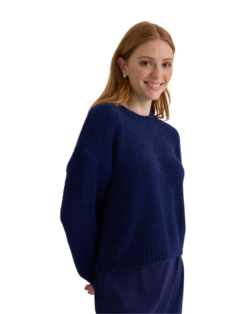 Drop Shoulder Sweater Eclipse Blue