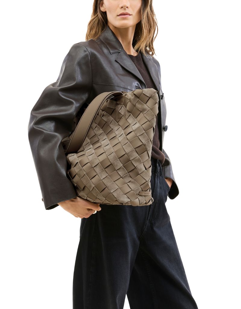 Como Shopper Tope Striped Suede Bluff