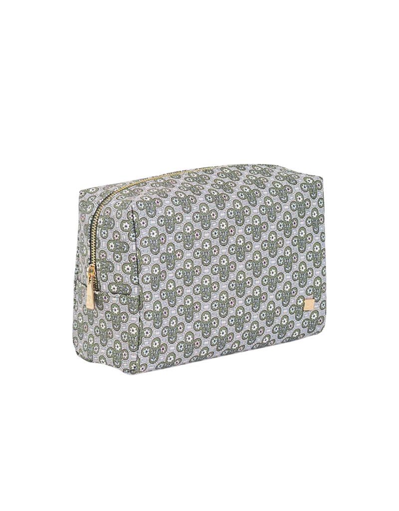 Luxe Everyday Cosmetic Bag Surrey with Green Pinstripe Liner