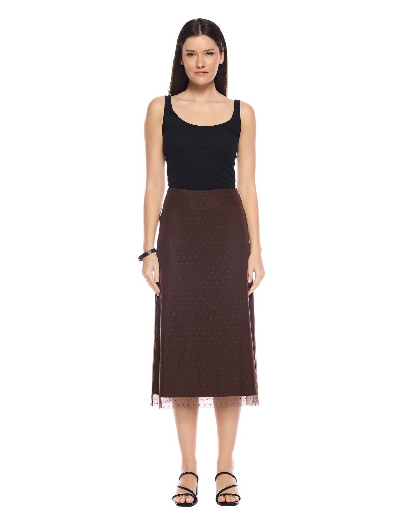 Tabby Dot Skirt Chocolate