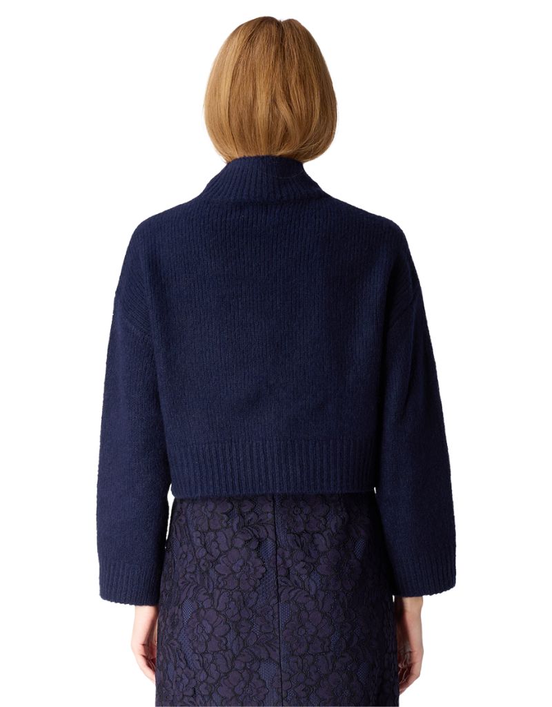 Catherine Cropped Sweater Navy F26