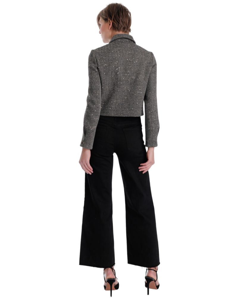 Clara Cropped Jacket Sequin Tweet