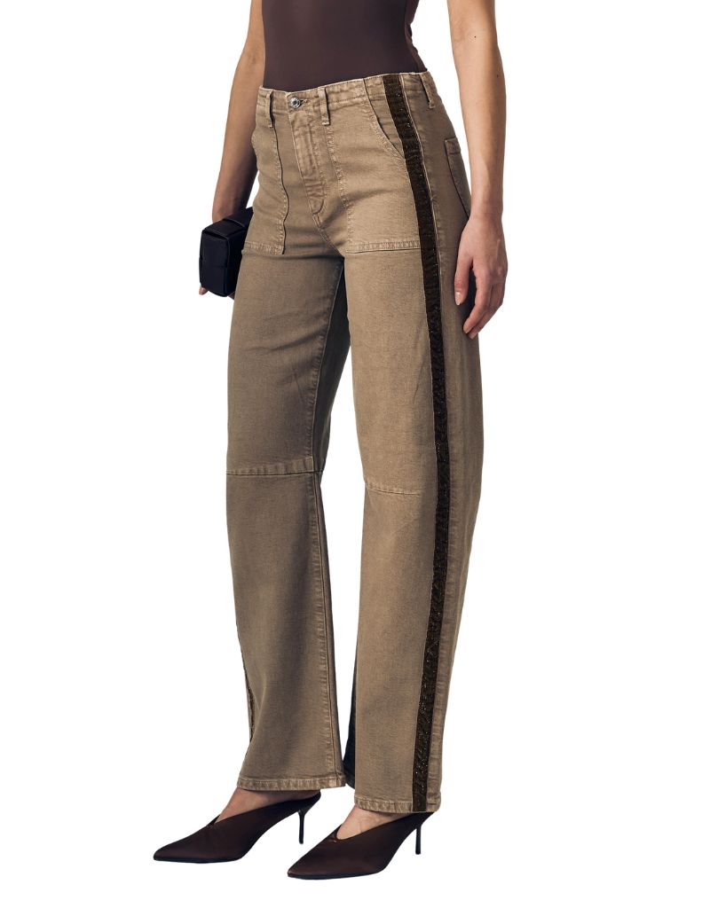 Mid Rise Tux Stripe Utility Soft Barrel Mocha H26
