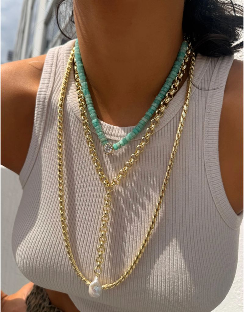 Glow in Every Tone Necklace Aqua