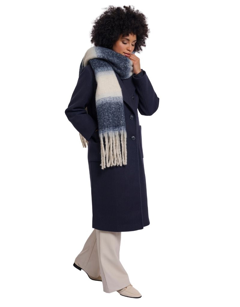 Erica Checkered Scarf Dark Navy Birch