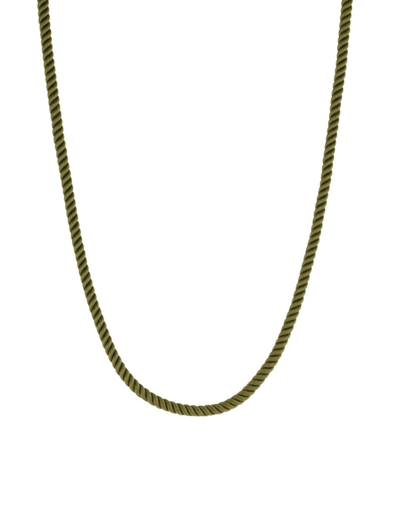 Coco Silk Cord Necklace 15-17 Inch Moss