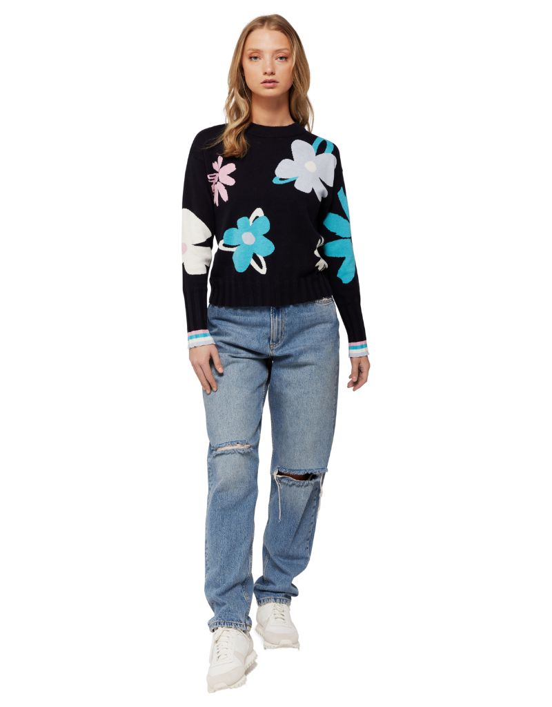 Wispr By Brodie Abstract Floral Crew Neck IAMMORE SCARSDALE