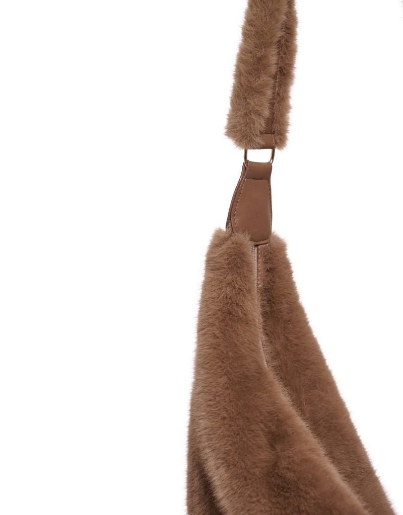 Nayla Faux Fur Crossbody Bag Toast