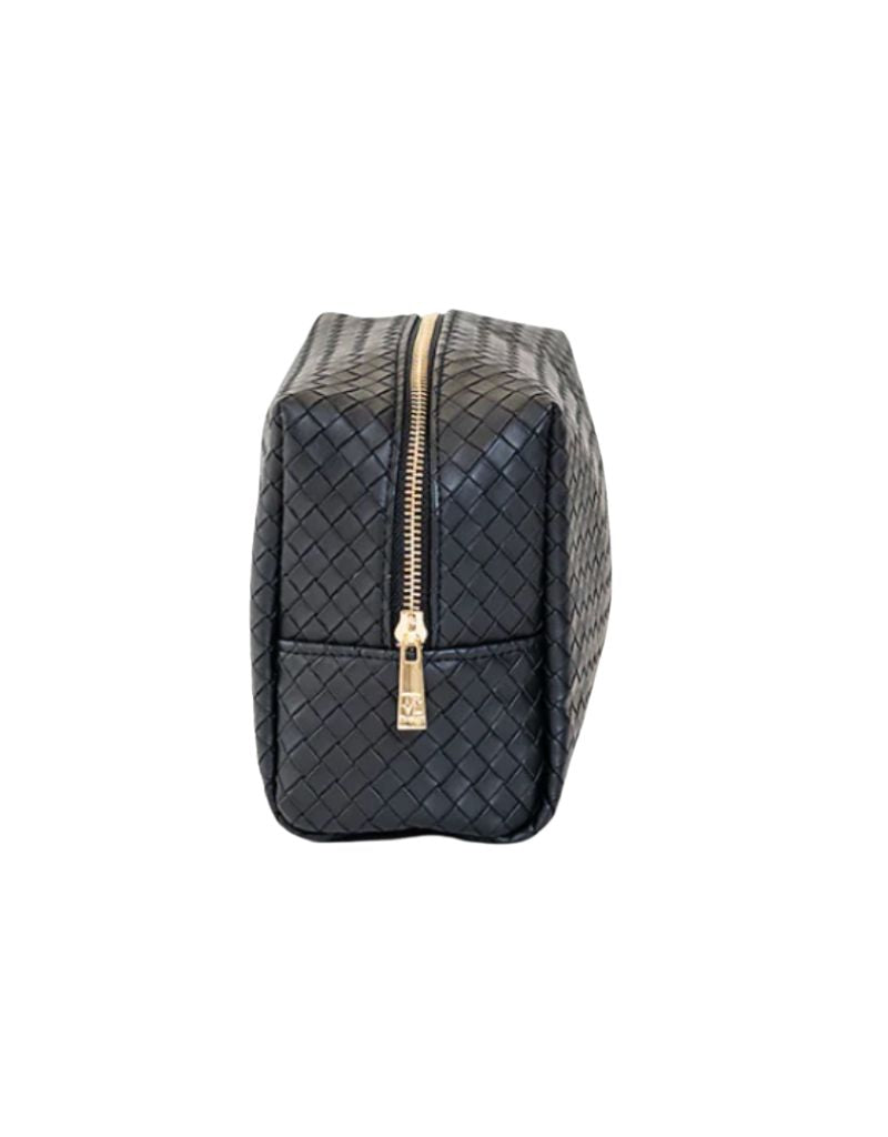 Luxe Everyday Cosmetic Bag Woven Jet