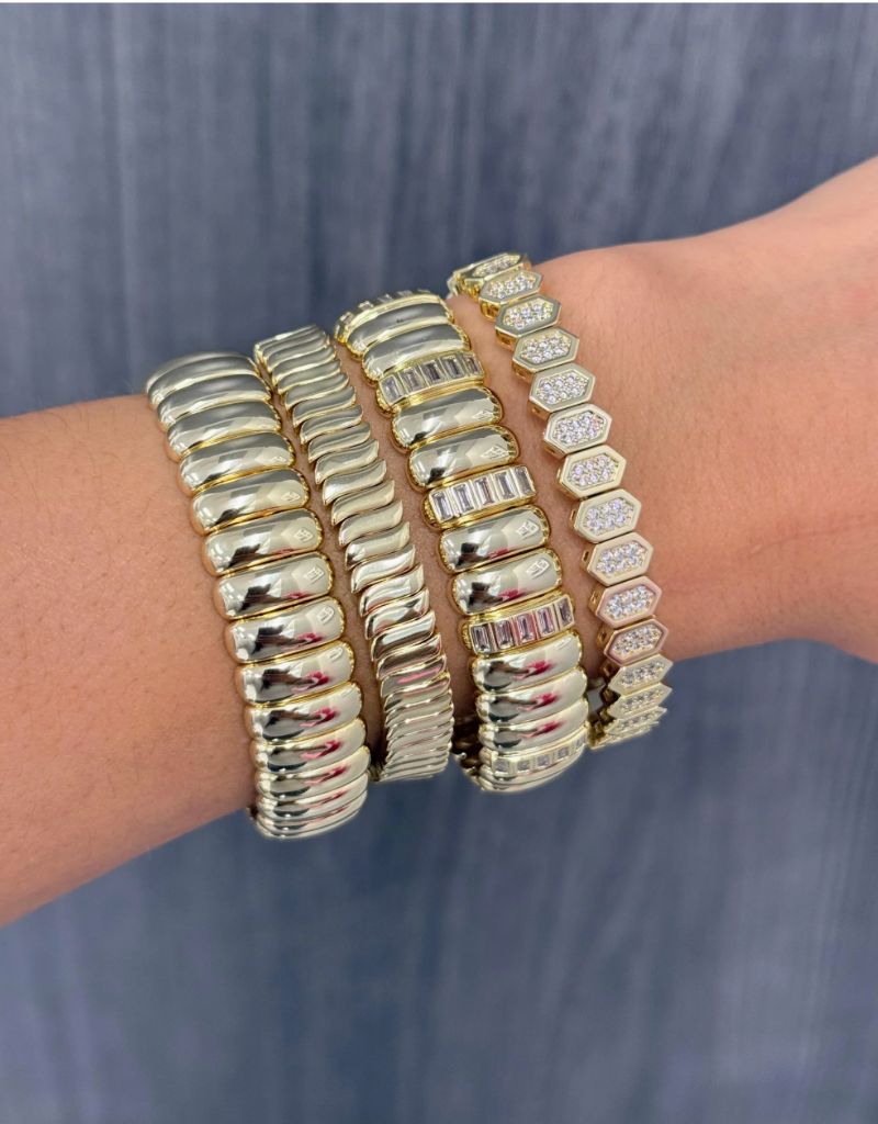 Luxe Tube Stretchy Bracelet Gold