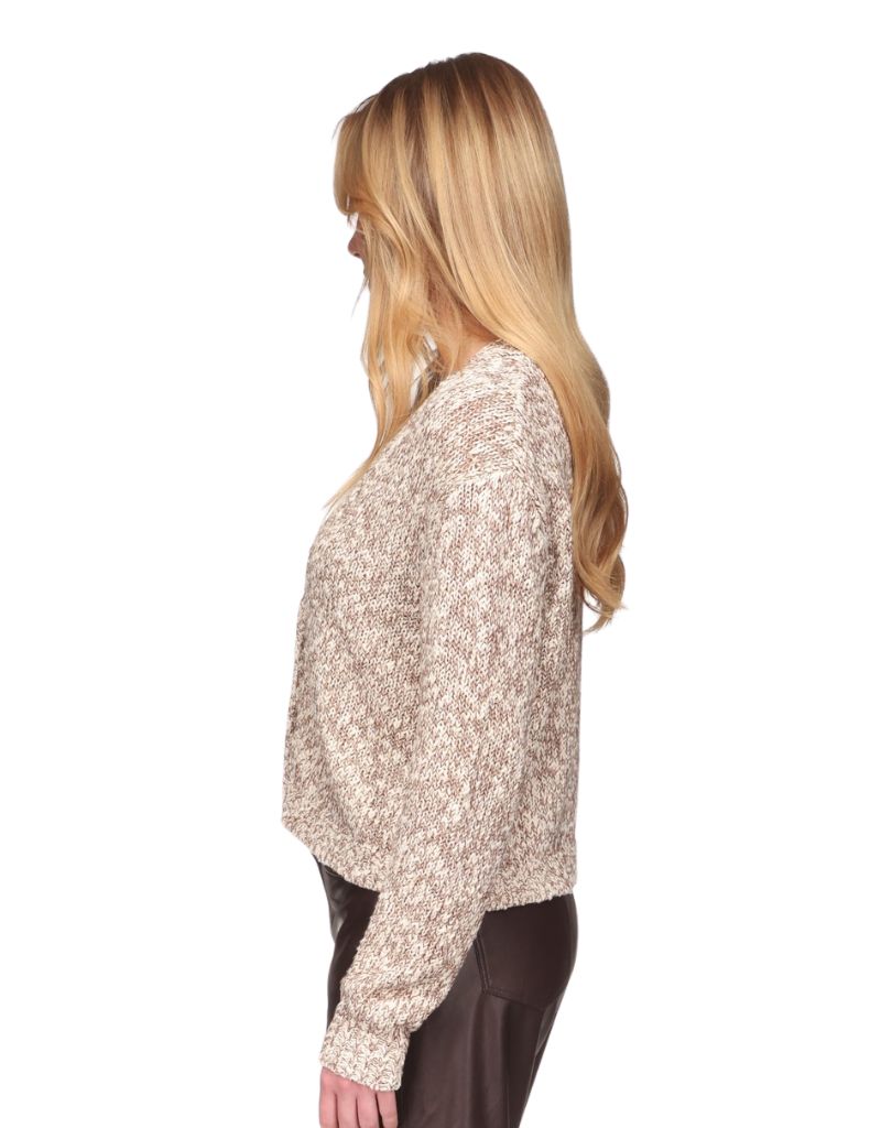 Wispr Chunky Twist Crop Cardi Cocoa Beige F26
