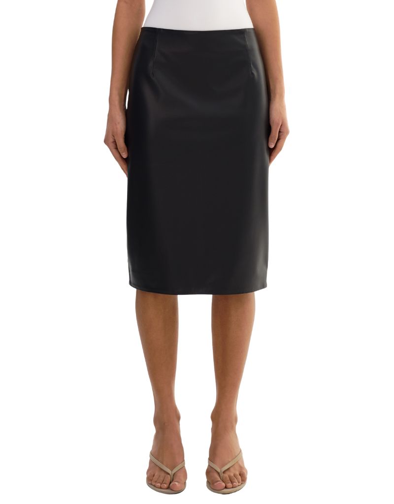 Luciana Faux Leather Pencil Skirt Black F26