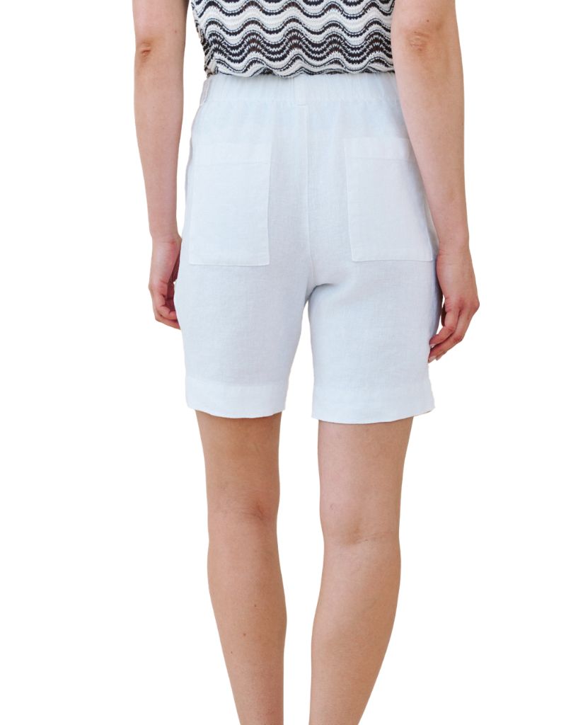 Pleated Bermuda White