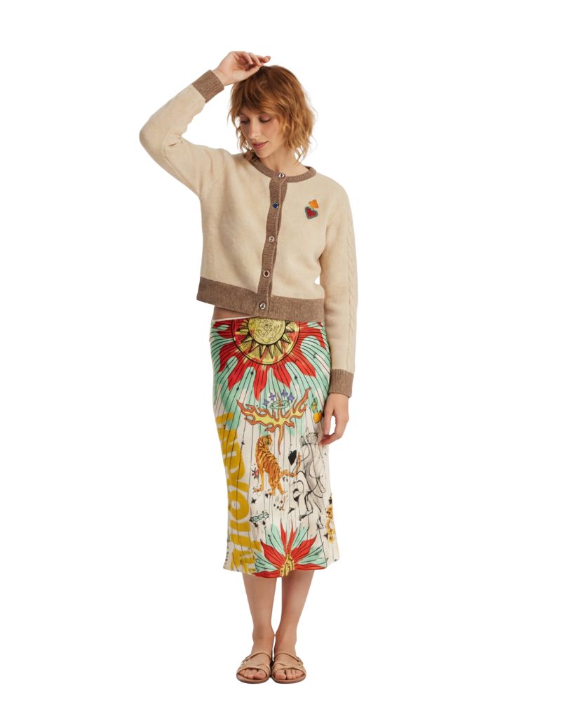 Sofi Cable Knit Cardigan Stone